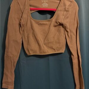 By Together Tan Open Back Crop Top